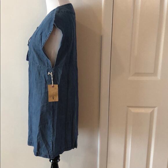 Knot Sisters Dress Lace Up Denim Thalia - Picture 8 of 9
